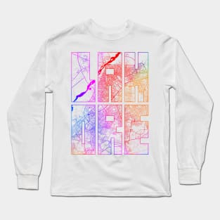 Lahore, Pakistan City Map Typography - Colorful Long Sleeve T-Shirt